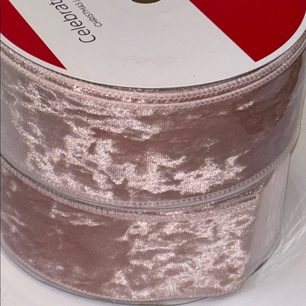 Rose Gold Velvet Ribbon 2.5 Inch Velvet Wired Ribbon Rose Gold Ribbon Set of TWO